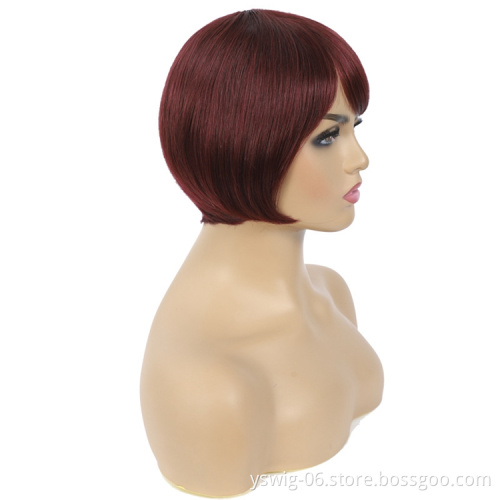 New Design and Latest Hot Sale Short Pixie Cut Wig, 100% Pixie Cut Human Hair Bob Wigs